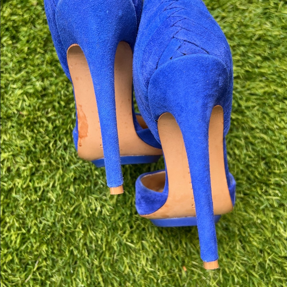 NWB L.A.M.B. Faith Indigo Blue Suede Heels size 5 1/2 NIB - Picture 8 of 14
